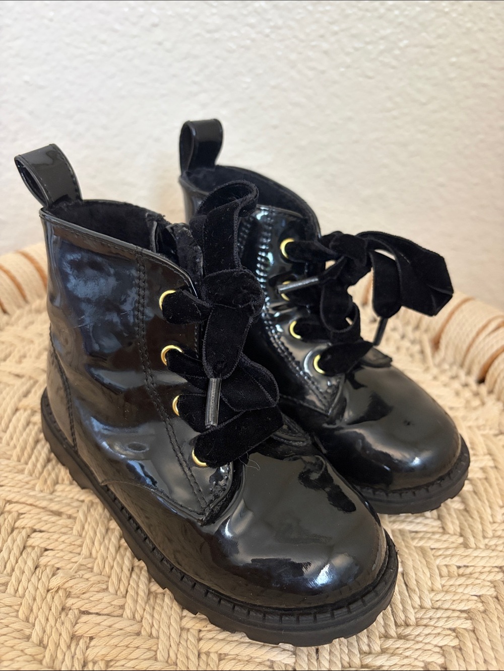 H&M toddler girl black combat boots